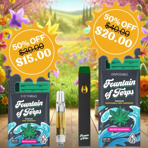 FOUNTAIN OF TERPS<br> MELTED DIAMOND VAPORIZERS