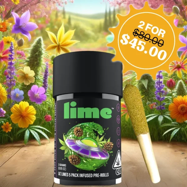 LIME<br> PREROLL 5-PACKS