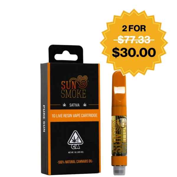 SUN SMOKE<br> 1G LIVE RESIN CARTRIDGES