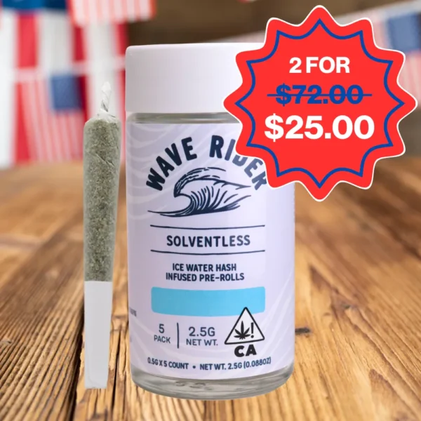 WAVE RIDER<br> HASH INFUSED PREROLL 5-PACK