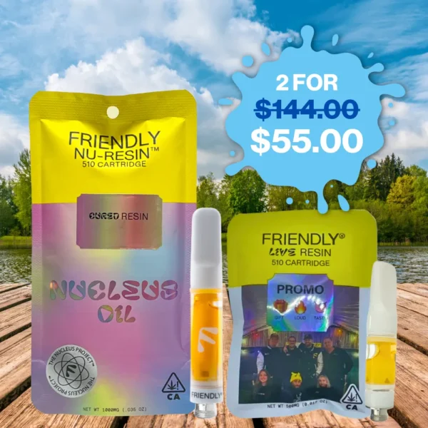 FRIENDLY<BR> 1G NUCLEUS + .5G LIVE RESIN CARTRIDGE