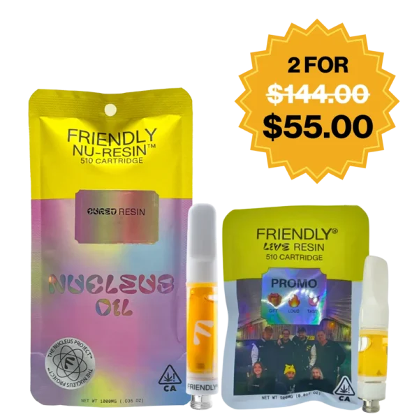 FRIENDLY<BR> 1G NUCLEUS + .5G LIVE RESIN CARTRIDGE