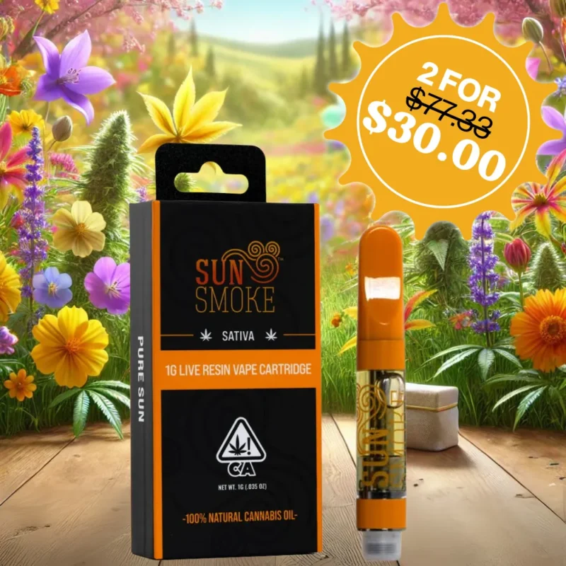 SUN SMOKE<br> 1G LIVE RESIN CARTRIDGES