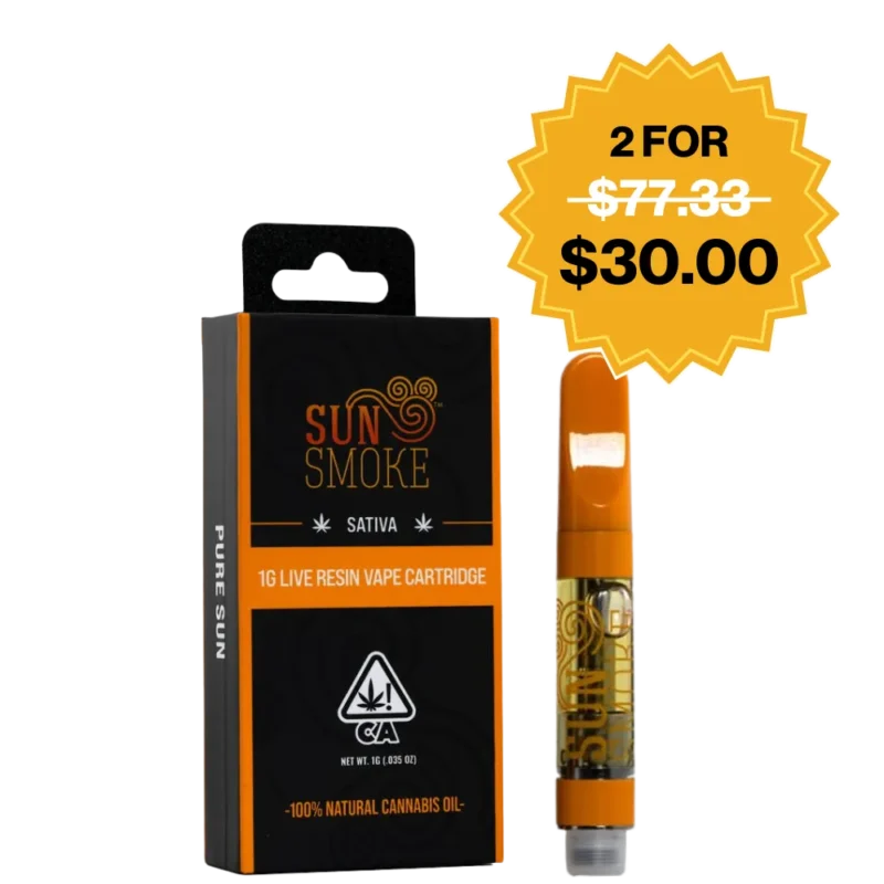 SUN SMOKE<br> 1G LIVE RESIN CARTRIDGES